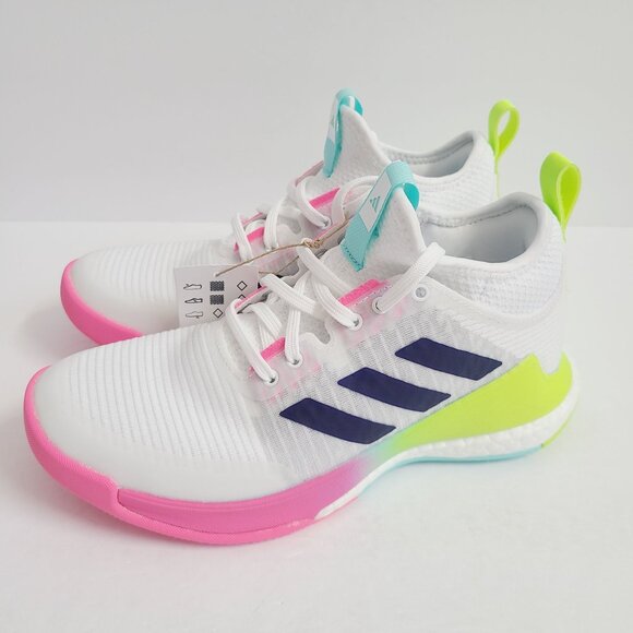 NEW Adidas Womens CrazyFlight Mid Volleyball Shoes HP3337 Size 9.5 White - Picture 1 of 8